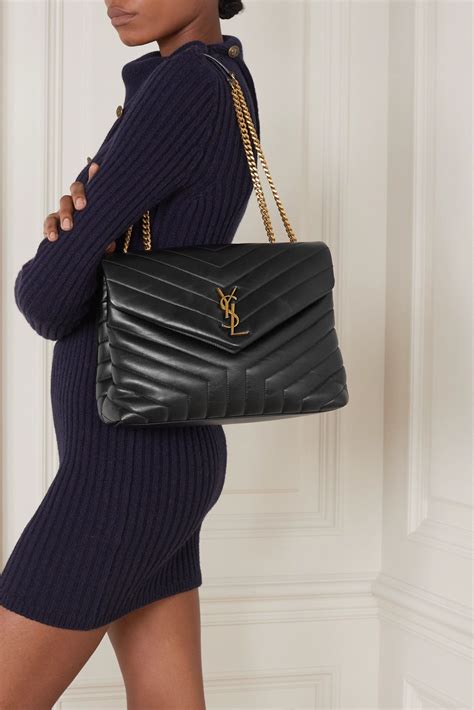 ysl loulou medium gold hardware|SAINT LAURENT Loulou medium quilted leather shoulder bag.